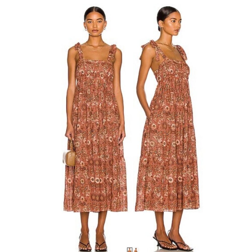 ULLA JOHNSON Cordelia Dress in Burnt Orange sz 0